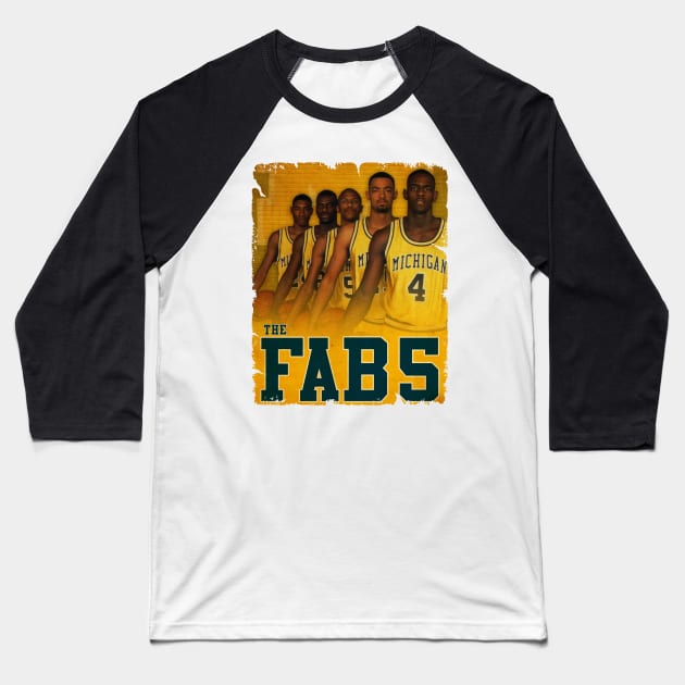 Fab Five - Vintage Design Of Basketball Baseball T-Shirt by JULIAN AKBAR PROJECT